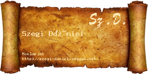 Szegi Dániel névjegykártya