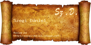 Szegi Dániel névjegykártya